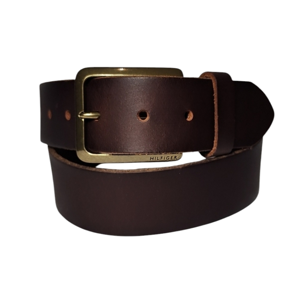 Tommy Hilfiger Men's Brown Chocolate Leather Belt Size 32 NWT‎